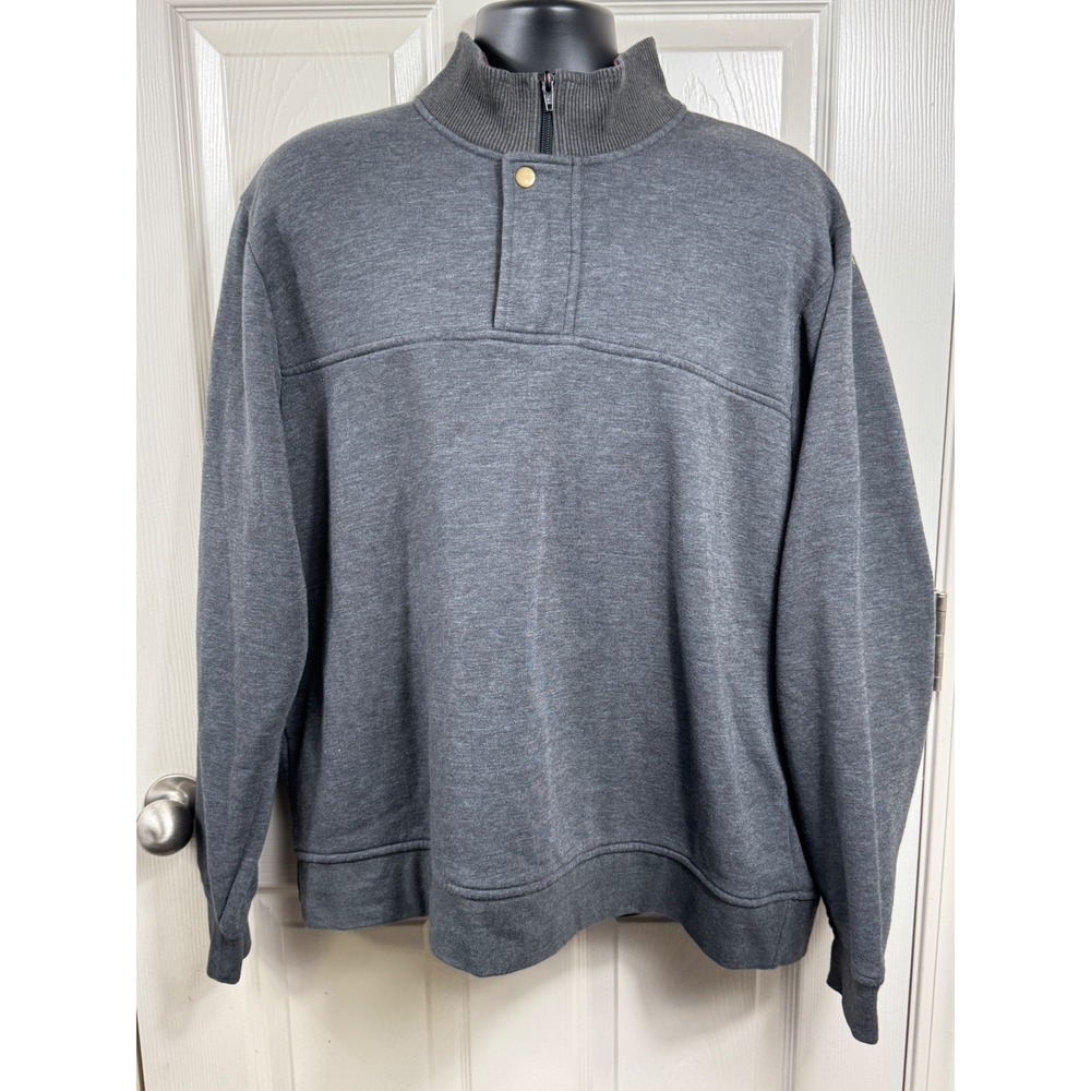 Orvis Men XL Quarter‎ Zip Pullover Sweater Fly Fishing Embroidered Gray Gorpcore